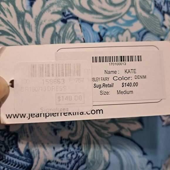 Jean-Pierre Klifa Paisley Fairy Square Neck Denim Multi- Color NWT - Picture 9 of 13